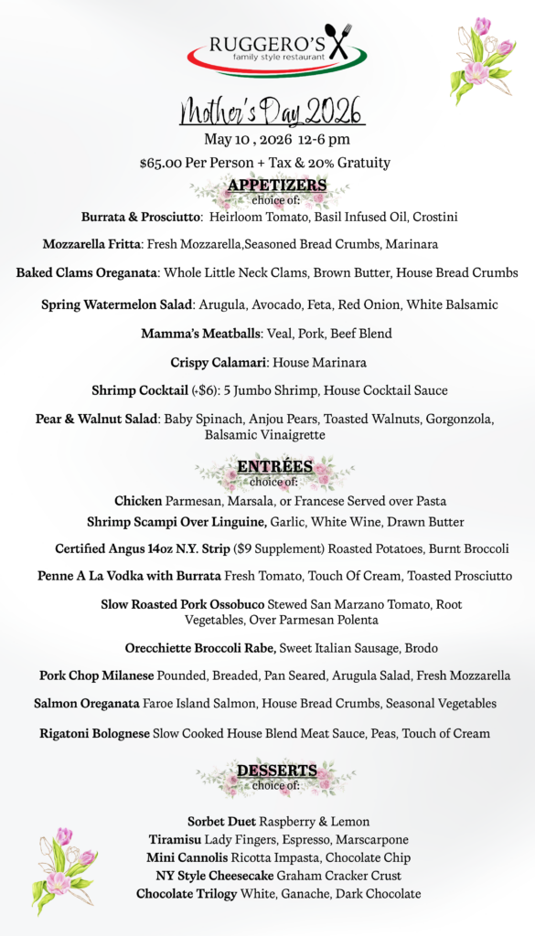 2026 Mother's Day Menu